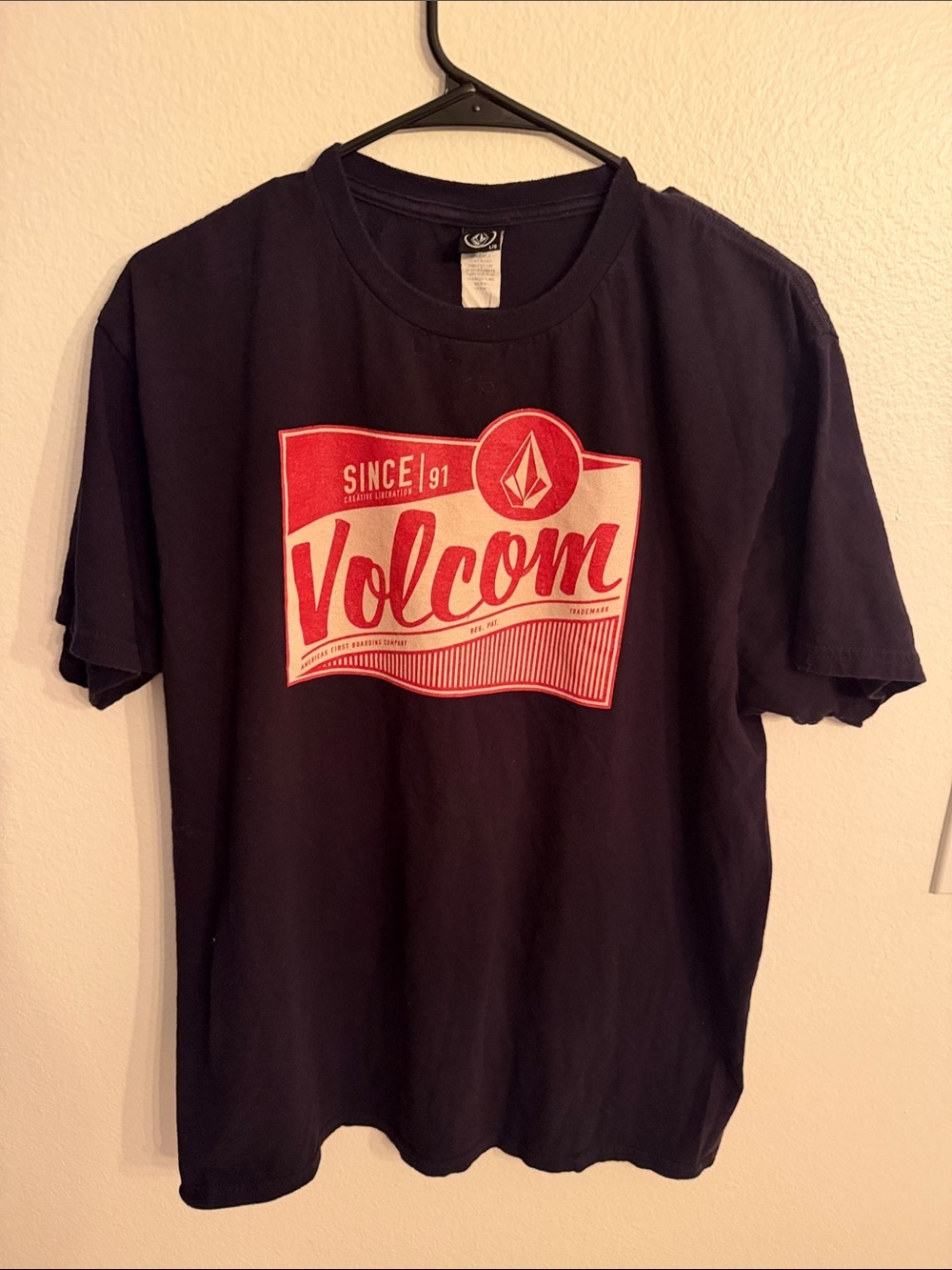 Volcom Black T-Shirt with Red Graphic Logo